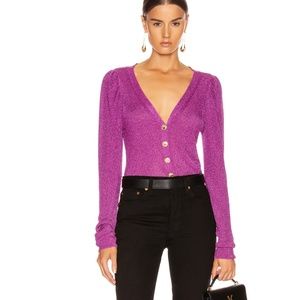 Caroline Constas metallic purple cardigan size XS